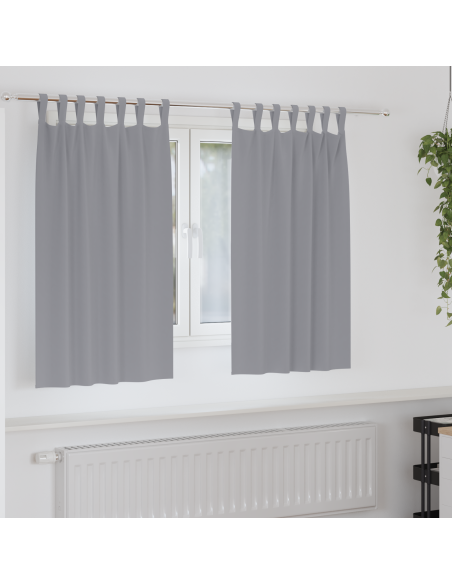 Tende Blackout con Anelli 2 pcs Grigio chiaro 140 x 140 cm