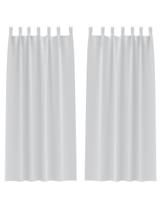 Tende Blackout con Anelli 2 pcs Grigio Chiaro 225 x 140 cm 2