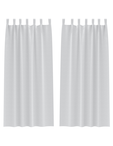Tende Blackout con Anelli 2 pcs Grigio Chiaro 225 x 140 cm