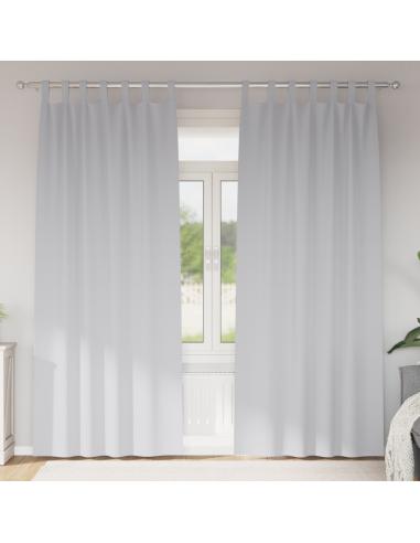 Tende Blackout con Anelli 2 pcs Grigio Chiaro 225 x 140 cm
