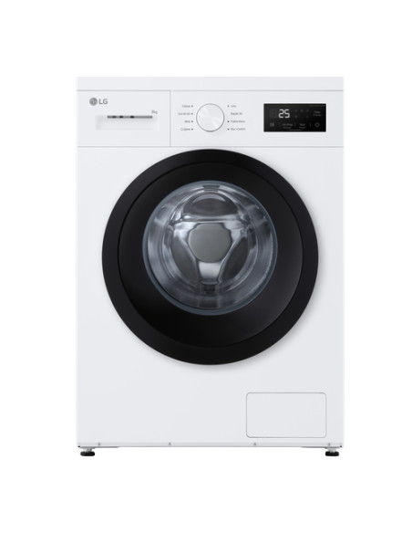 LG F4NA10S8NWK Lavatrice slim 8kg, Classe A, 1400 giri, Programma igiene con vapore, Top rimovibile, White