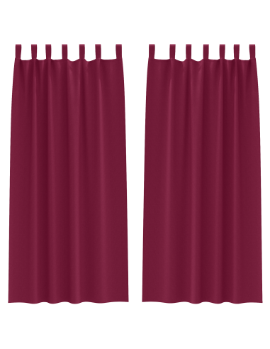 Tende Blackout con Anelli 2 pcs Rosso Vino 225 x 140 cm