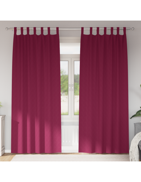 Tende Blackout con Anelli 2 pcs Rosso Vino 225 x 140 cm
