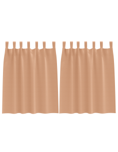 Tende Blackout con Anelli 2 pcs Marrone Chiaro 140 x 140 cm 2