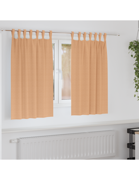 Tende Blackout con Anelli 2 pcs Marrone Chiaro 140 x 140 cm