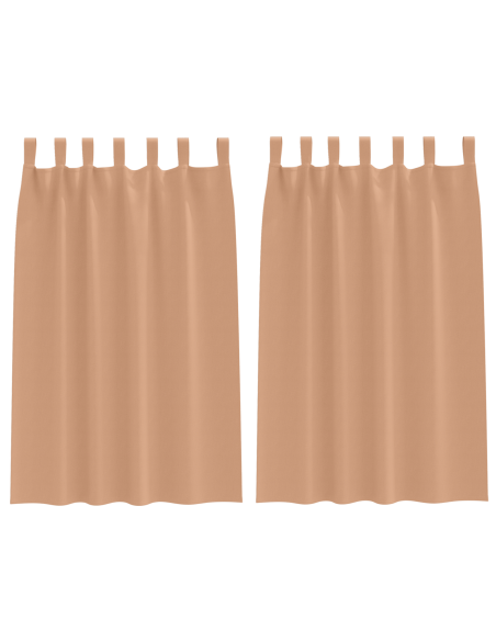 Tende Blackout con Anelli 2 pcs Marrone Chiaro 175 x 140 cm
