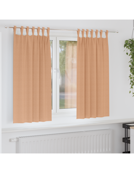 Tende oscuranti 2 pcs Marrone chiaro 175 x 140 cm Poliestere