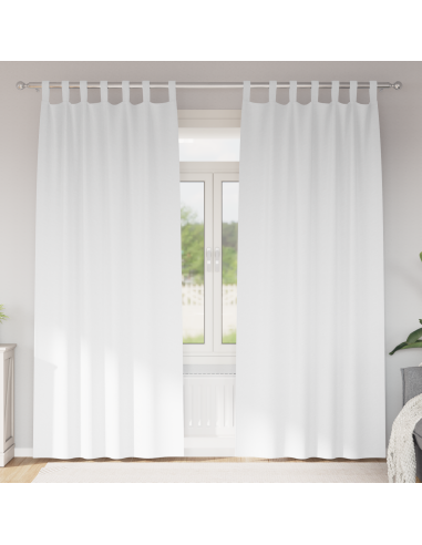 Tende Blackout con Anelli 2 pcs Bianco Puro 245 x 140 cm