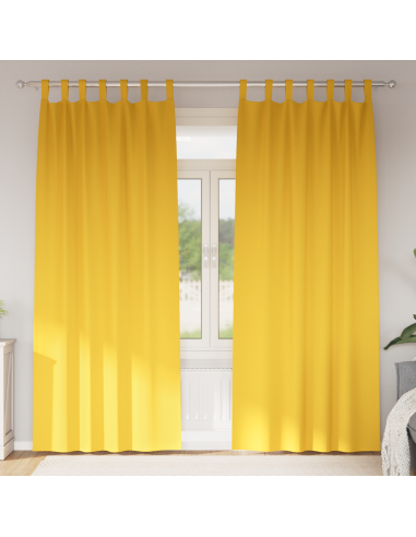Tende Blackout con Anelli 2 pcs Giallo senape 225 x 140 cm