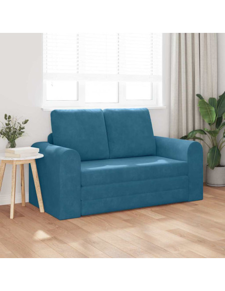 Divano Letto 2 in 1 Blu 148x71x83 cm Velvet