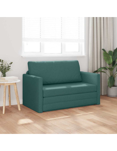 Divano Letto 2-in-1 Verde Scuro 124x71x78 cm Tessuto