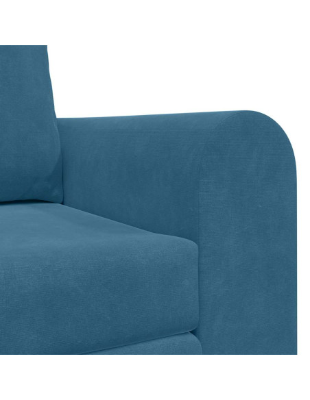Divano Letto 2 in 1 Blu 148x71x83 cm Velvet