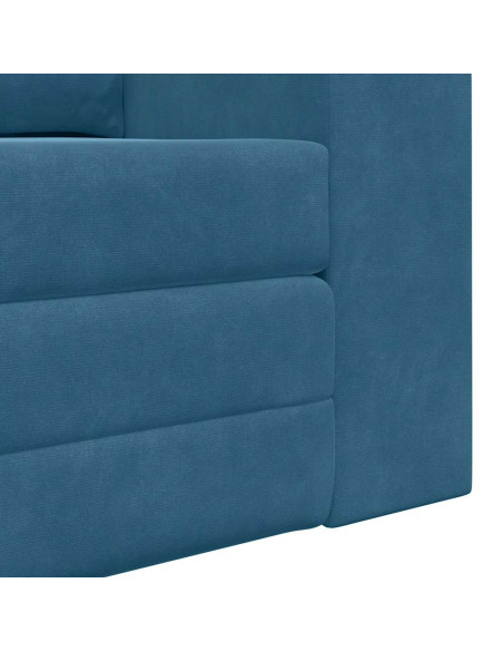 Divano Letto 2 in 1 Blu 148x71x83 cm Velvet