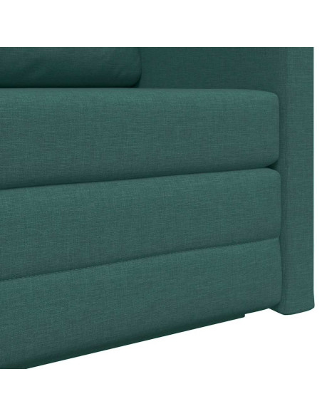 Divano Letto 2-in-1 Verde Scuro 124x71x78 cm Tessuto
