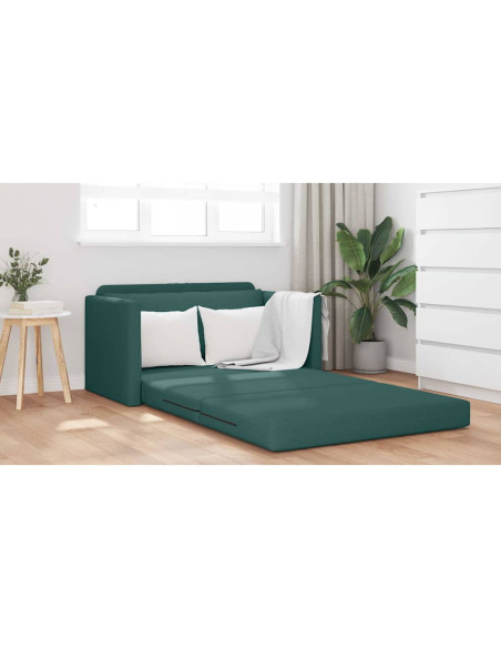 Divano Letto 2-in-1 Verde Scuro 124x71x78 cm Tessuto
