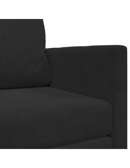 Divano Letto a Terra 2-in-1 Nero 124x204x61 cm Velluto