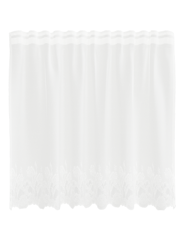 Tenda in Pizzo con tende Floreale Bianco 80 x 150 cm Poliestere