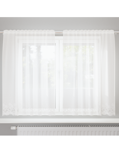 Tenda in Pizzo con tende Bianco 180 x 150 cm Poliestere