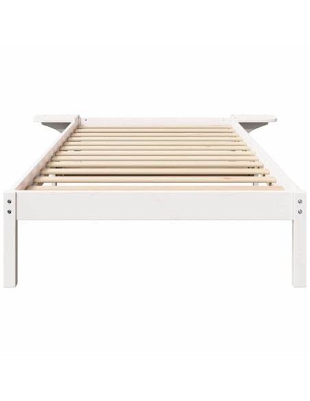 Rete letto con comodini Bianco 75 x 190 cm Bianco