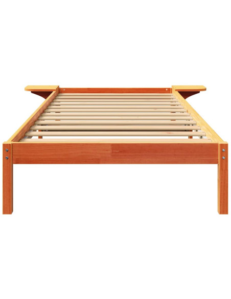 Rete letto con comodini Marrone 75 x 190 cm Marrone cerato