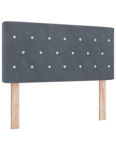 Letto a Sorgente LED con led Grigio scuro 90 x 190 cm Velluto