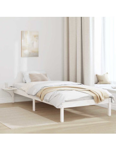 Struttura del letto Bianco 75 x 190 cm Pino massello 2