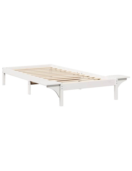 Rete letto con comodini Bianco 75 x 190 cm Bianco