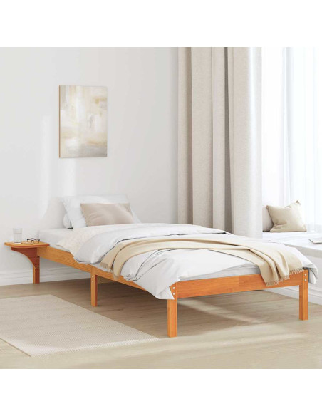 Rete letto con comodini Marrone 75 x 190 cm Marrone cerato