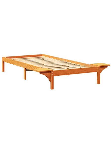 Rete letto con comodini Marrone 75 x 190 cm Marrone cerato