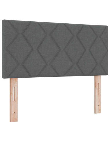 Letto a molle con testiera Grigio scuro 200 x 100 cm Poliestere