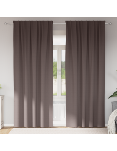 Tende Blackout con Anelli 2 pcs Marrone Scuro 245 x 140 cm