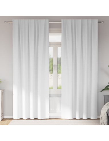 Tende Blackout con Anelli 2 pcs Bianco Puro 245 x 140 cm