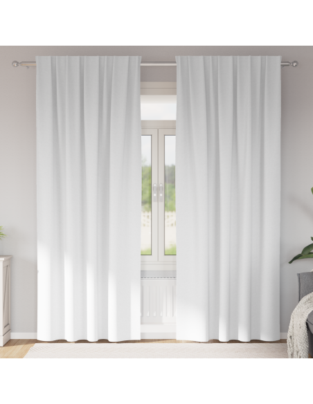 Tende Blackout con Anelli 2 pcs Bianco Puro 245 x 140 cm