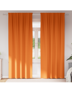 Tende Blackout con Anelli 2 pcs Arancione Vivo 260 x 140 cm