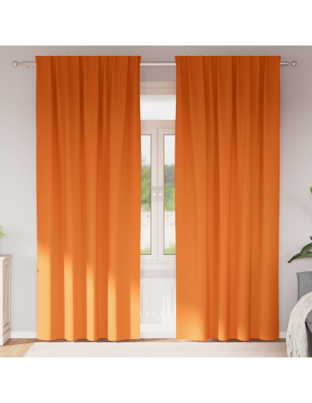 Tende Blackout con Anelli 2 pcs Arancione Vivo 260 x 140 cm