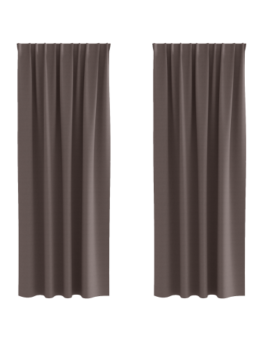 Tende Blackout con Anelli 2 pcs Marrone Scuro 245 x 140 cm