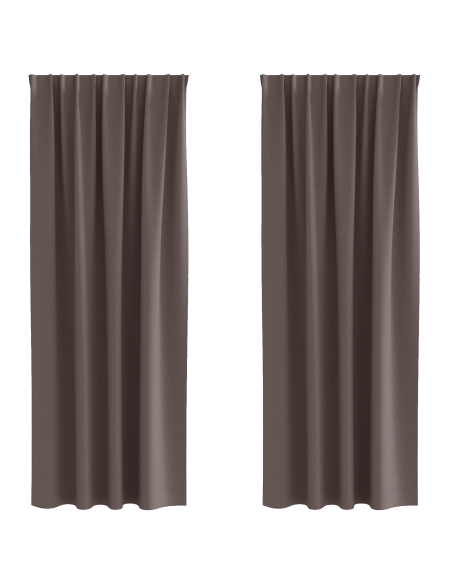 Tende Blackout con Anelli 2 pcs Marrone Scuro 245 x 140 cm