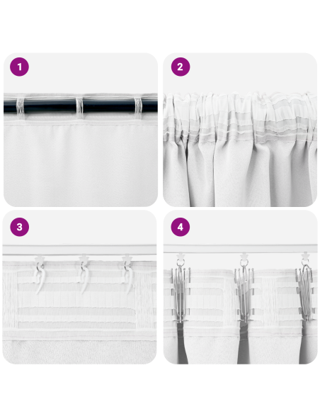 Tende Blackout con Anelli 2 pcs Bianco Puro 245 x 140 cm