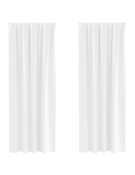 Tende Blackout con Anelli 2 pcs Bianco Puro 245 x 140 cm
