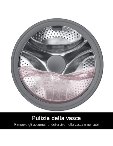 LG F4NA10S8NWK Lavatrice slim 8kg, Classe A, 1400 giri, Programma igiene con vapore, Top rimovibile, White