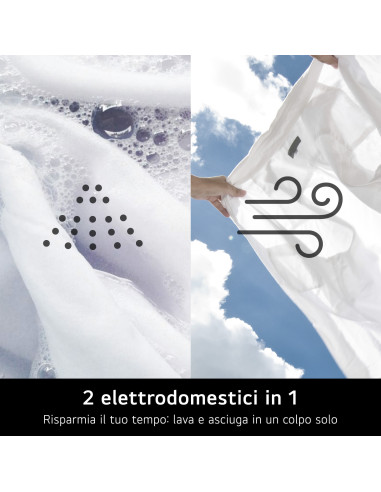 LG W4NX1085NWB Lavasciuga 8/5kg Serie X1, Classe A/E, 6 Motion Direct Drive, Wi-Fi, 1400 giri, Allergy Care, Bianca