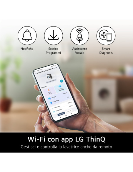 LG W4NX1085NWB Lavasciuga 8/5kg Serie X1, Classe A/E, 6 Motion Direct Drive, Wi-Fi, 1400 giri, Allergy Care, Bianca