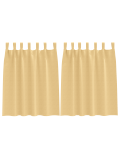 Tende Blackout con Anelli 2 pcs Beige 140 x 140 cm Poliestere 2