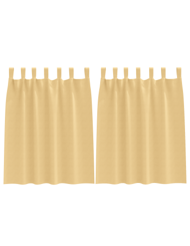 Tende Blackout con Anelli 2 pcs Beige 140 x 140 cm Poliestere