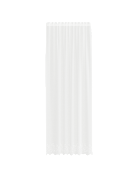 Tenda in Pizzo con tende Floreale Bianco 150 x 280 cm Poliestere
