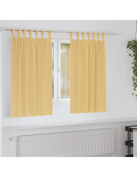 Tende Blackout con Anelli 2 pcs Beige 140 x 140 cm Poliestere