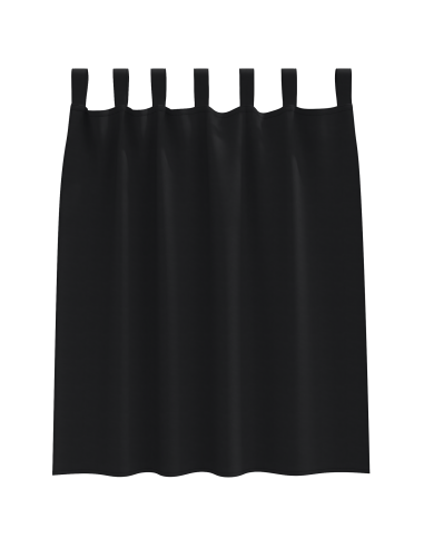 Tende Blackout con Anelli 2 pcs Nero 140 x 140 cm Poliestere