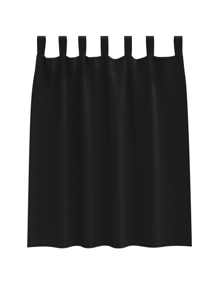 Tende Blackout con Anelli 2 pcs Nero 140 x 140 cm Poliestere