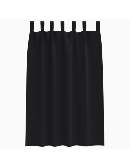 Tende Blackout con Anelli 2 pcs Nero 175 x 140 cm Poliestere