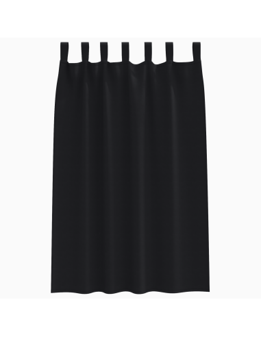 Tende Blackout con Anelli 2 pcs Nero 175 x 140 cm Poliestere